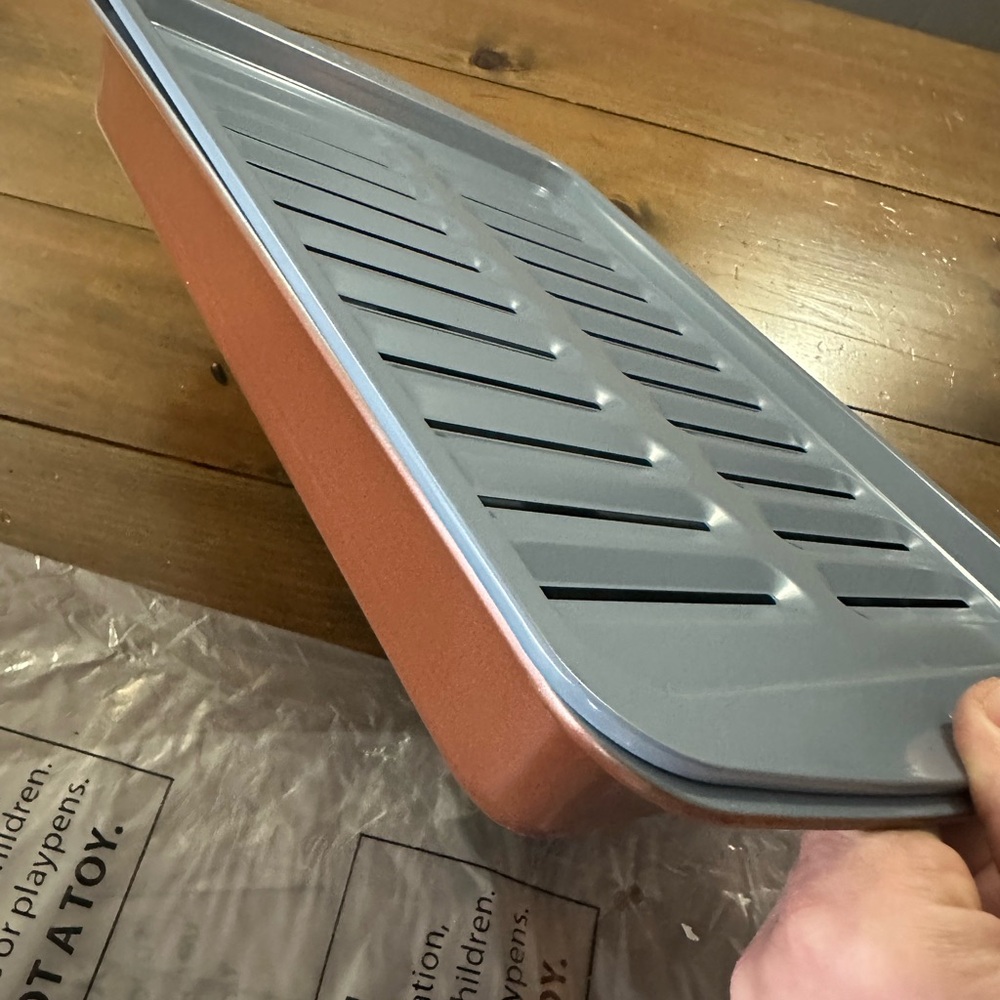Gray and Copper Broiling Pan